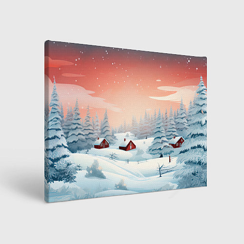 Картина прямоугольная Погружение в зимнюю атмосферу / 3D-принт – фото 1