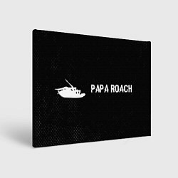 Картина прямоугольная Papa Roach glitch на темном фоне по-горизонтали
