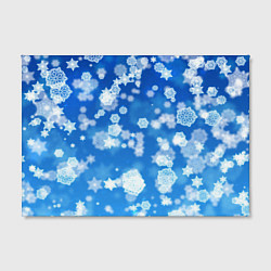Холст прямоугольный Декоративные снежинки на синем, цвет: 3D-принт — фото 2