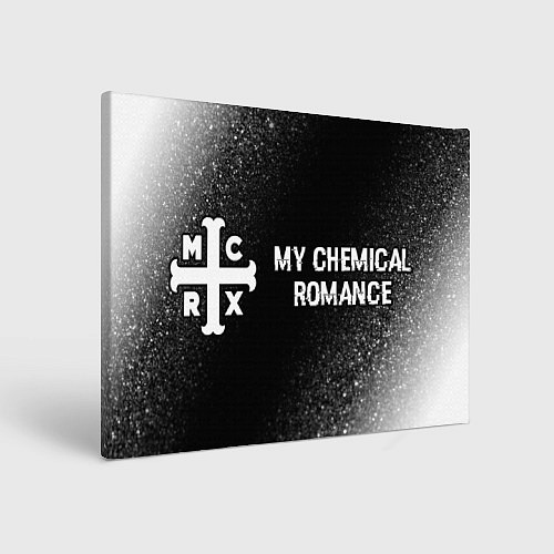 Картина прямоугольная My Chemical Romance glitch на темном фоне по-гориз / 3D-принт – фото 1