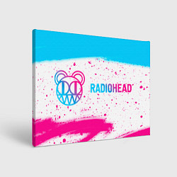 Картина прямоугольная Radiohead neon gradient style по-горизонтали