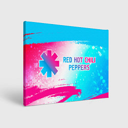 Холст прямоугольный Red Hot Chili Peppers neon gradient style по-гориз, цвет: 3D-принт