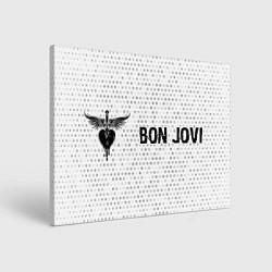 Картина прямоугольная Bon Jovi glitch на светлом фоне по-горизонтали