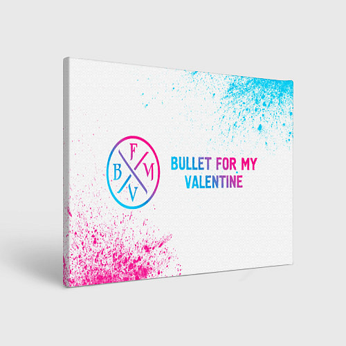 Картина прямоугольная Bullet For My Valentine neon gradient style по-гор / 3D-принт – фото 1