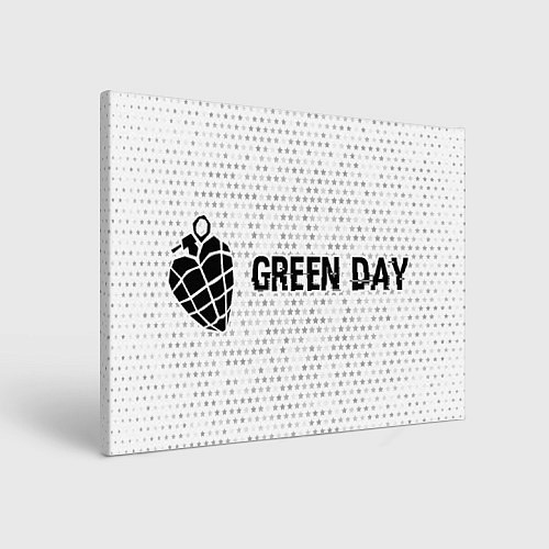 Картина прямоугольная Green Day glitch на светлом фоне по-горизонтали / 3D-принт – фото 1
