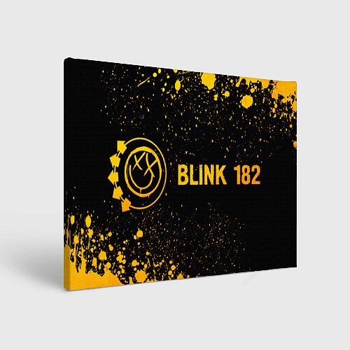 Картина прямоугольная Blink 182 - gold gradient по-горизонтали / 3D-принт – фото 1