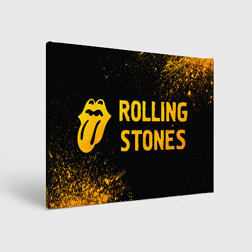 Картина прямоугольная Rolling Stones - gold gradient по-горизонтали / 3D-принт – фото 1