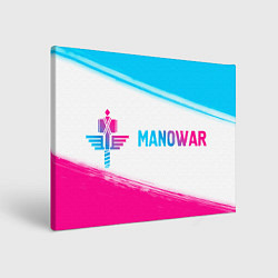 Холст прямоугольный Manowar neon gradient style по-горизонтали, цвет: 3D-принт