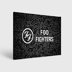 Картина прямоугольная Foo Fighters glitch на темном фоне по-горизонтали