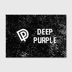 Холст прямоугольный Deep Purple glitch на темном фоне по-горизонтали, цвет: 3D-принт — фото 2