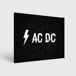 Картина прямоугольная AC DC glitch на темном фоне по-горизонтали