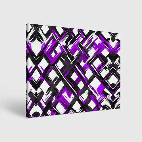 Картина прямоугольная Фиолетовые и чёрные мазки / 3D-принт – фото 1