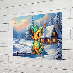 Холст прямоугольный Крошечный дракон зимы 2024, цвет: 3D-принт — фото 2