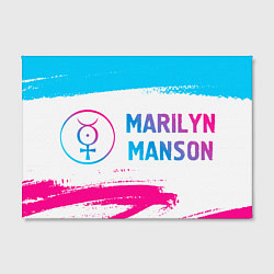 Холст прямоугольный Marilyn Manson neon gradient style по-горизонтали, цвет: 3D-принт — фото 2