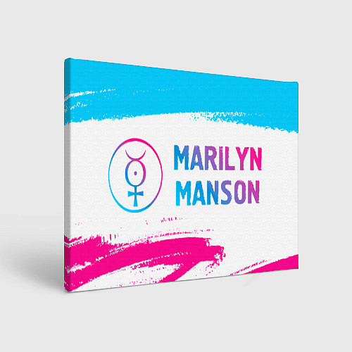 Картина прямоугольная Marilyn Manson neon gradient style по-горизонтали / 3D-принт – фото 1