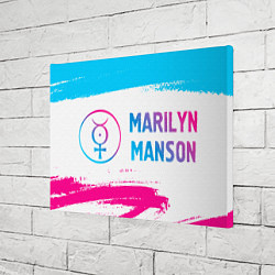 Холст прямоугольный Marilyn Manson neon gradient style по-горизонтали, цвет: 3D-принт — фото 2