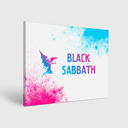 Картина прямоугольная Black Sabbath neon gradient style по-горизонтали / 3D-принт – фото 1