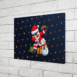 Холст прямоугольный Санта Клаус и снеговик, цвет: 3D-принт — фото 2