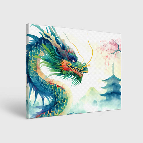 Картина прямоугольная Japanese dragon - watercolor art / 3D-принт – фото 1