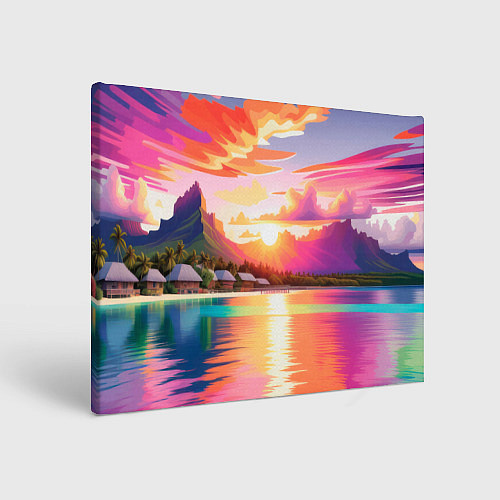 Картина прямоугольная Закат на острове Бора Бора / 3D-принт – фото 1