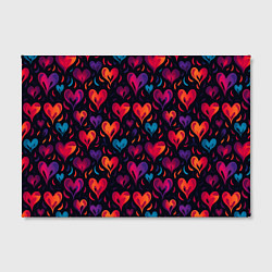 Холст прямоугольный Паттерн с сердцами, цвет: 3D-принт — фото 2