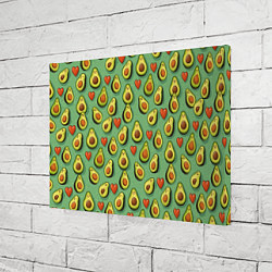 Холст прямоугольный Авокадо и сердечки, цвет: 3D-принт — фото 2