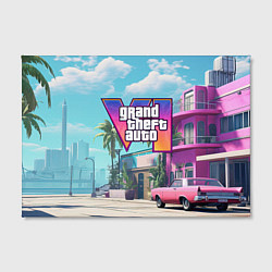 Холст прямоугольный GTA 6 Vice city, цвет: 3D-принт — фото 2