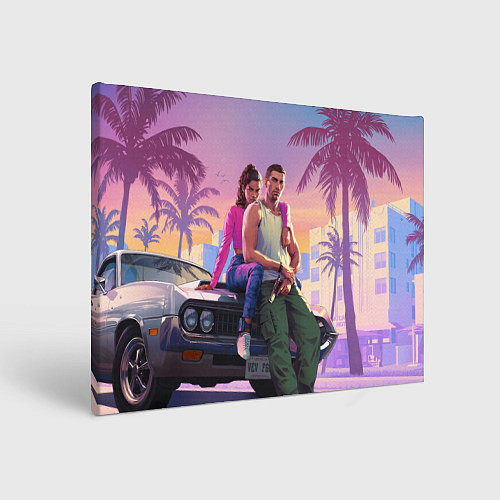 Картина прямоугольная Jason & Lucia - GTA 6 official art / 3D-принт – фото 1