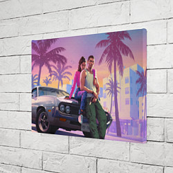 Холст прямоугольный Jason & Lucia - GTA 6 official art, цвет: 3D-принт — фото 2