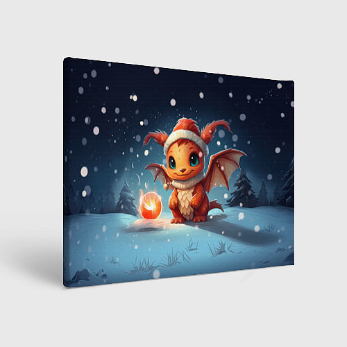 Картина прямоугольная Снежный волшебник дракон / 3D-принт – фото 1