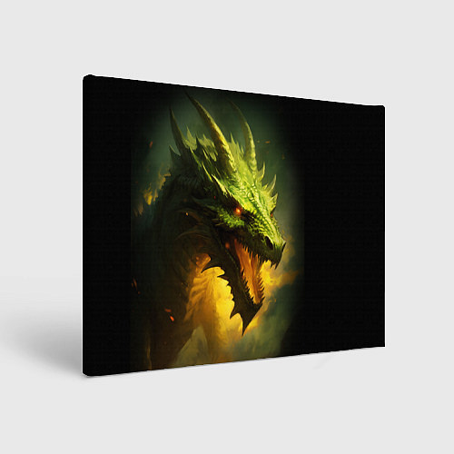 Картина прямоугольная Злой зеленый дракон 2024 / 3D-принт – фото 1
