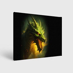 Холст прямоугольный Злой зеленый дракон 2024, цвет: 3D-принт