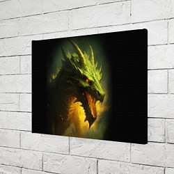 Холст прямоугольный Злой зеленый дракон 2024, цвет: 3D-принт — фото 2