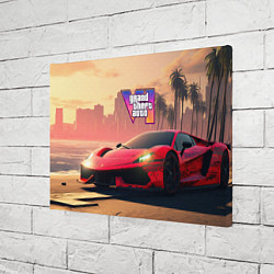 Холст прямоугольный GTA 6 спортивное авто, цвет: 3D-принт — фото 2