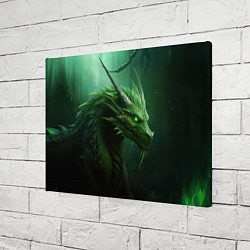 Холст прямоугольный Яркий зеленый дракон, цвет: 3D-принт — фото 2