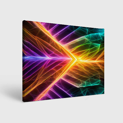 Картина прямоугольная Неоновые молнии в цветном льду / 3D-принт – фото 1