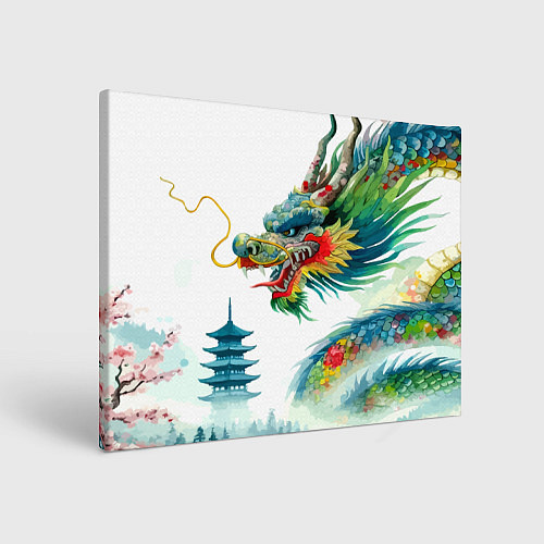 Картина прямоугольная Japanese watercolor dragon - art / 3D-принт – фото 1