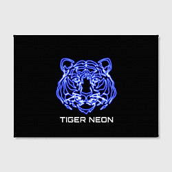 Холст прямоугольный Tiger neon art, цвет: 3D-принт — фото 2