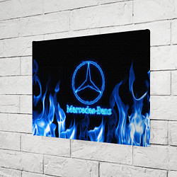 Холст прямоугольный Mercedes-benz blue neon, цвет: 3D-принт — фото 2