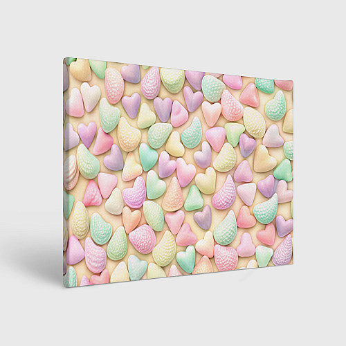 Картина прямоугольная Сердечки розовые конфетки / 3D-принт – фото 1