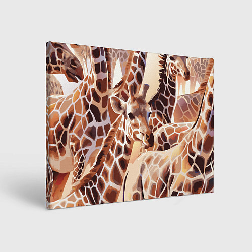 Картина прямоугольная Жирафы - африканский паттерн / 3D-принт – фото 1