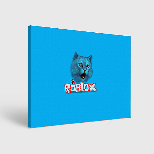 Картина прямоугольная Roblox синий кот / 3D-принт – фото 1