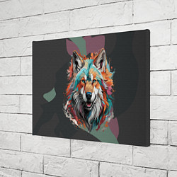 Холст прямоугольный Голова яркого волка, цвет: 3D-принт — фото 2
