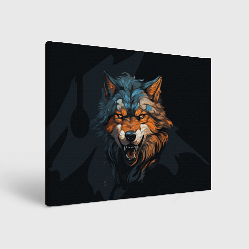 Картина прямоугольная Волчий свирепый оскал / 3D-принт – фото 1