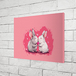 Холст прямоугольный Милые влюбленные кролики, цвет: 3D-принт — фото 2