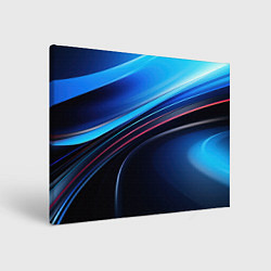 Холст прямоугольный Синяя и черная абстракция геометрическая, цвет: 3D-принт