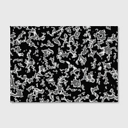 Холст прямоугольный Капли жидкого металла - камуфляж на чёрном, цвет: 3D-принт — фото 2