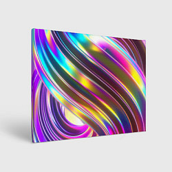 Холст прямоугольный Неоновый скрученный металл разноцветный, цвет: 3D-принт