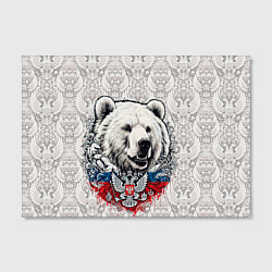 Холст прямоугольный Белый медведь и белый герб России, цвет: 3D-принт — фото 2