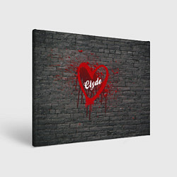 Холст прямоугольный Клайд и Бони на кирпичном фоне, цвет: 3D-принт